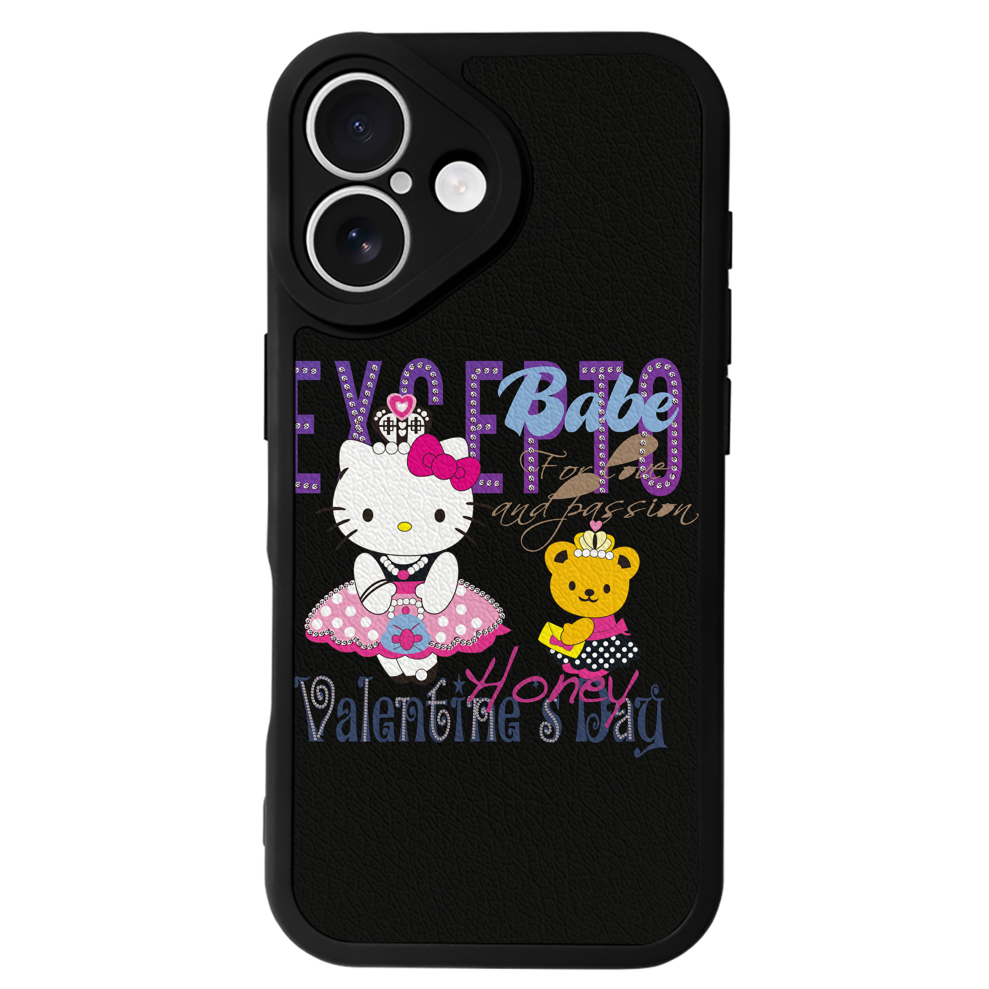 （画像用） Hello Kitty ハローキティ 【iPhone 16シリーズ対応】シリコンスマホケース（レザー調） 材質：シリコン